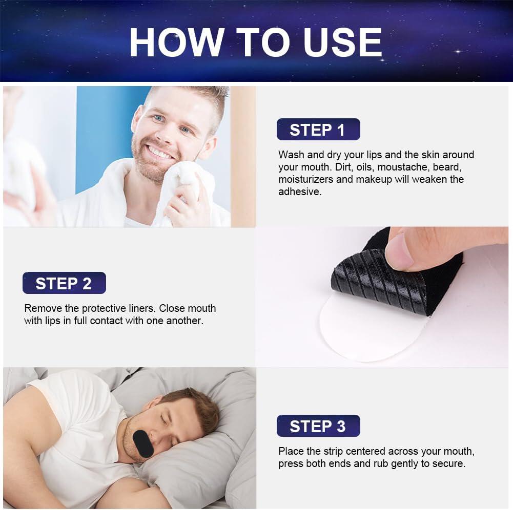 ANTI-SNORING MOUTH STRIPS.