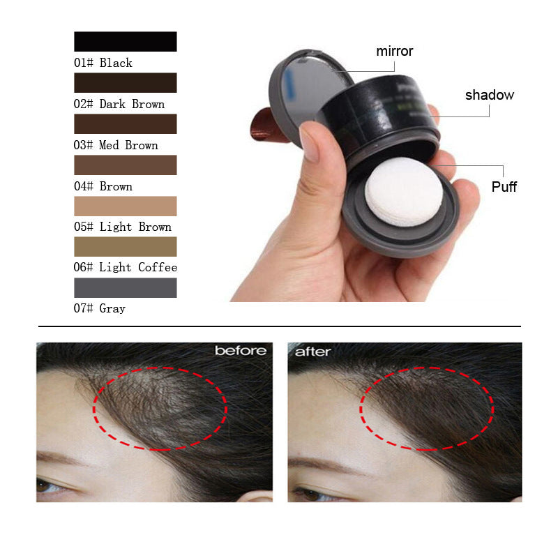 Polvo Rellenador de Entradas y Línea Capilar Recupera tu contorno facial en segundos y luce un cabello más completo