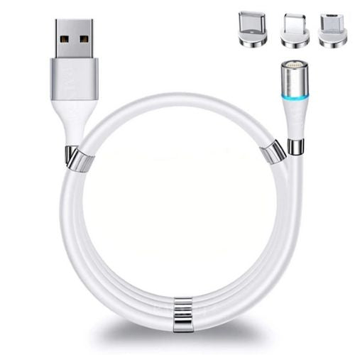 CABLE DE CARGA MAGNÉTICO PARA TELÉFONO CON BOBINADO AUTOMÁTICO