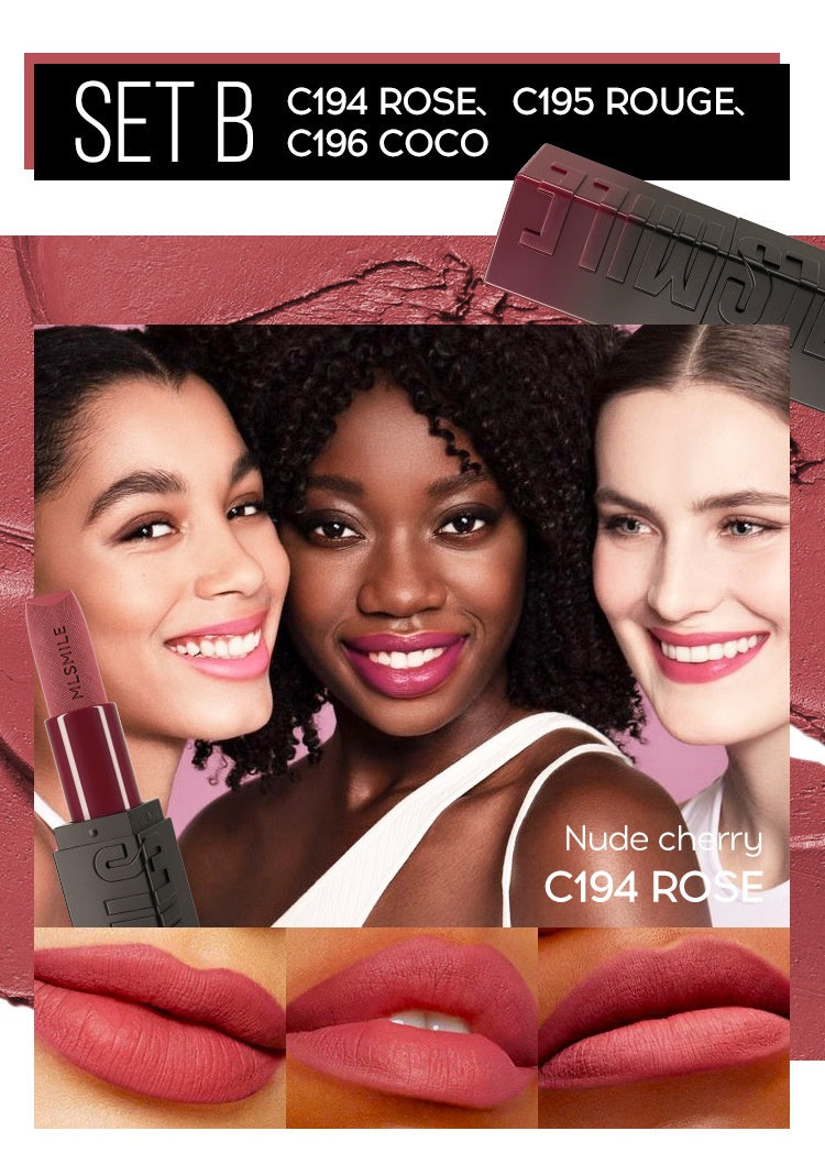 LÁPIZ LABIAL MLSMILE - SET DE 3 Labios Perfectos en 10 Segundos – Sin Retoques, Sin Complicaciones