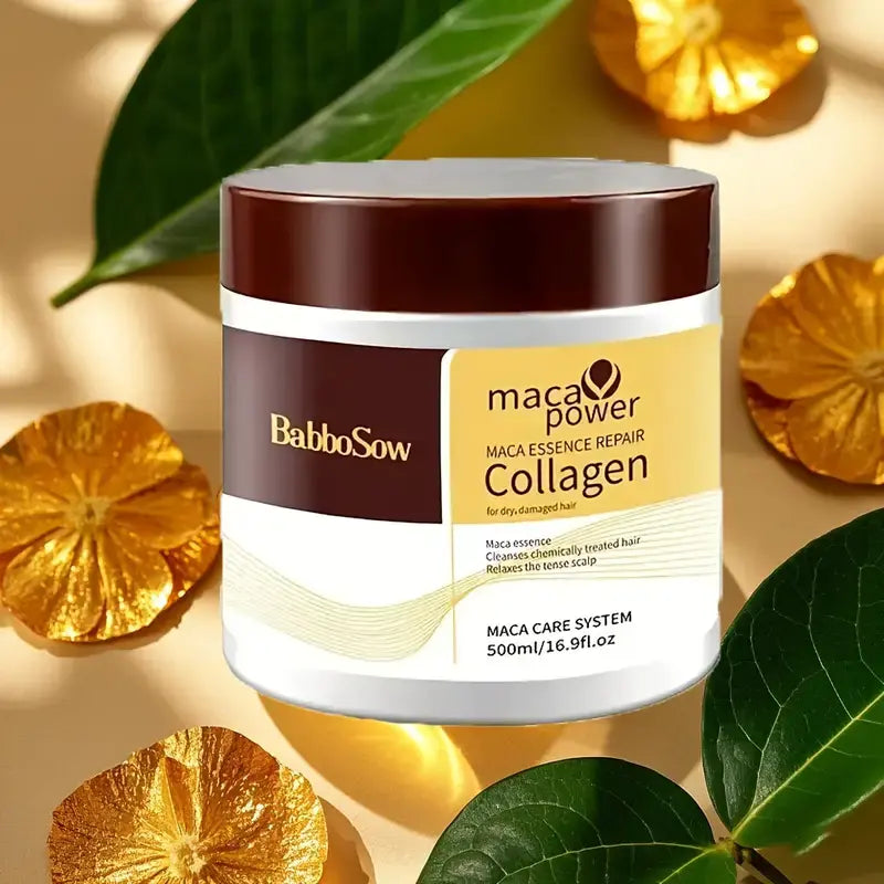 BabboSow Maca Power Collagen – Mascarilla Reparadora para Cabello Seco y Dañado