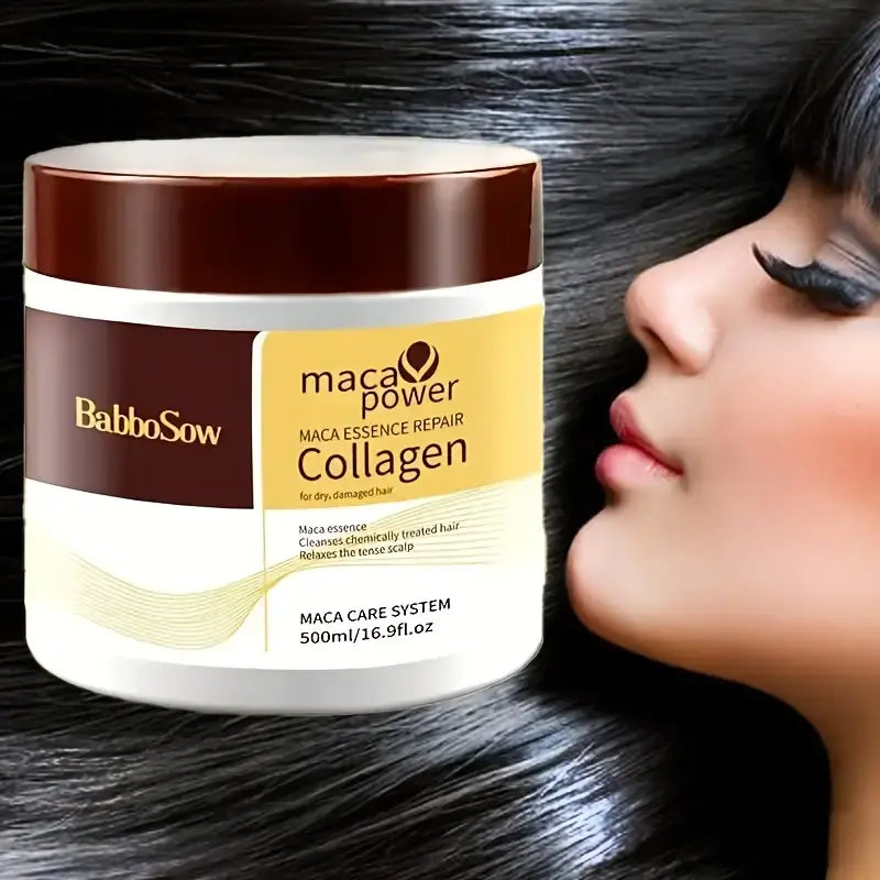 BabboSow Maca Power Collagen – Mascarilla Reparadora para Cabello Seco y Dañado