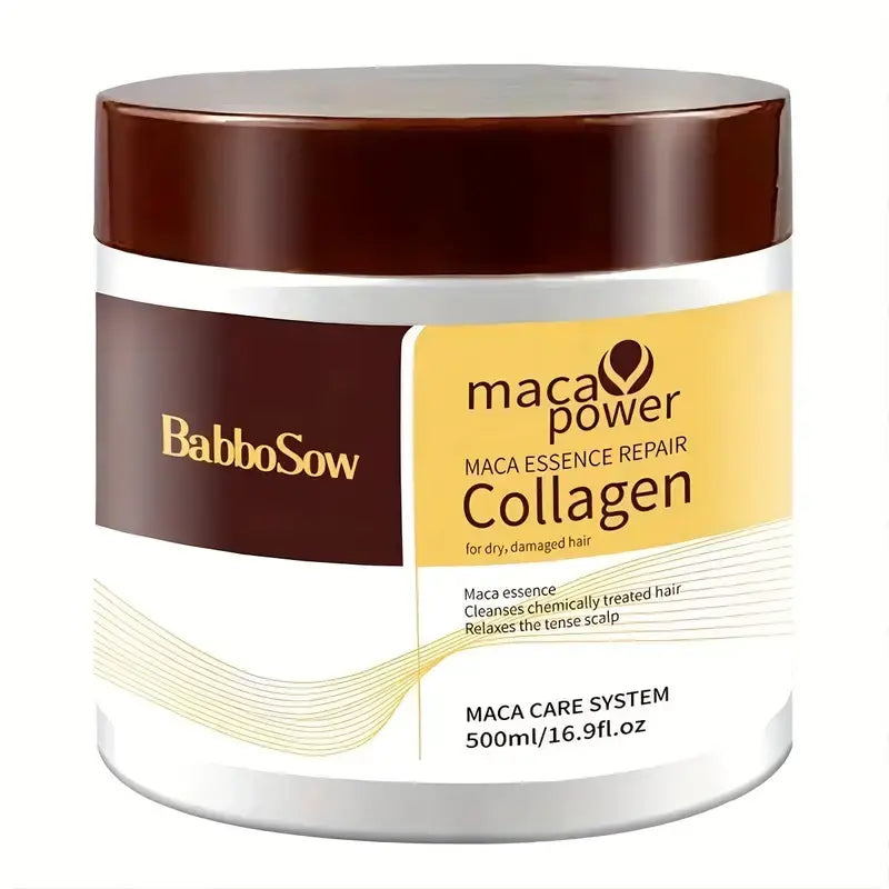 BabboSow Maca Power Collagen – Mascarilla Reparadora para Cabello Seco y Dañado