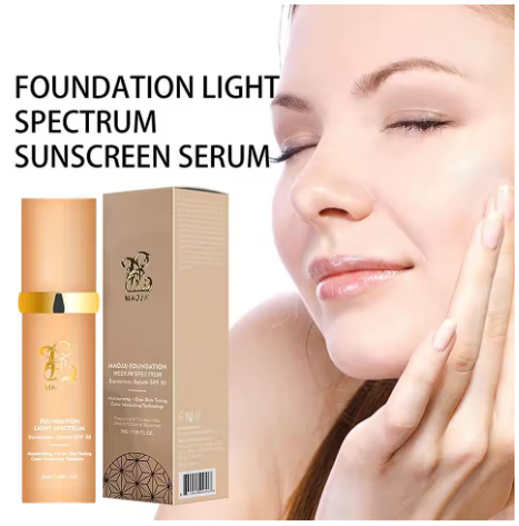 MAOJUI Base Espectral 4 en 1 con Suero y SPF 50 – Piel Radiante, Protegida y Natural